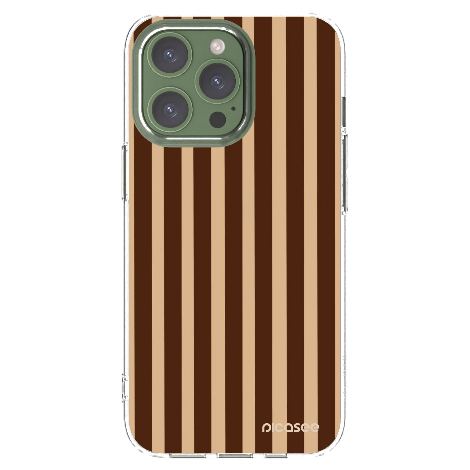 Picasee silikonska prozirna maskica za Apple iPhone 13 Pro - Brown lines