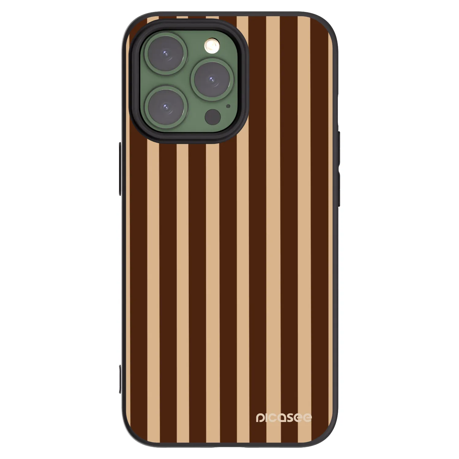 Picasee crna silikonska maskica za Apple iPhone 13 Pro - Brown lines