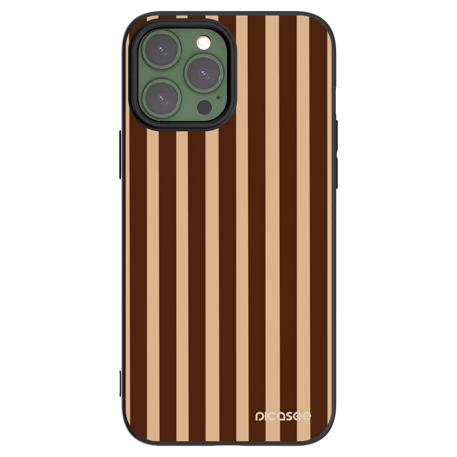 Picasee crna silikonska maskica za Apple iPhone 13 Pro Max - Brown lines