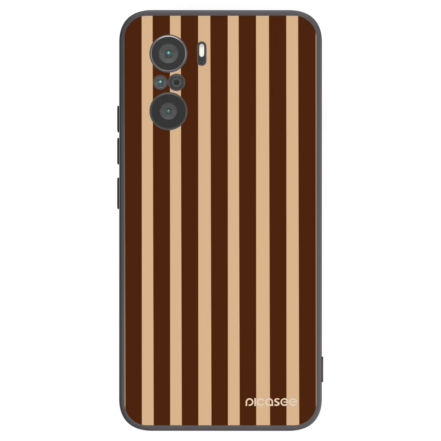 Picasee crna silikonska maskica za Xiaomi Poco F3 - Brown lines