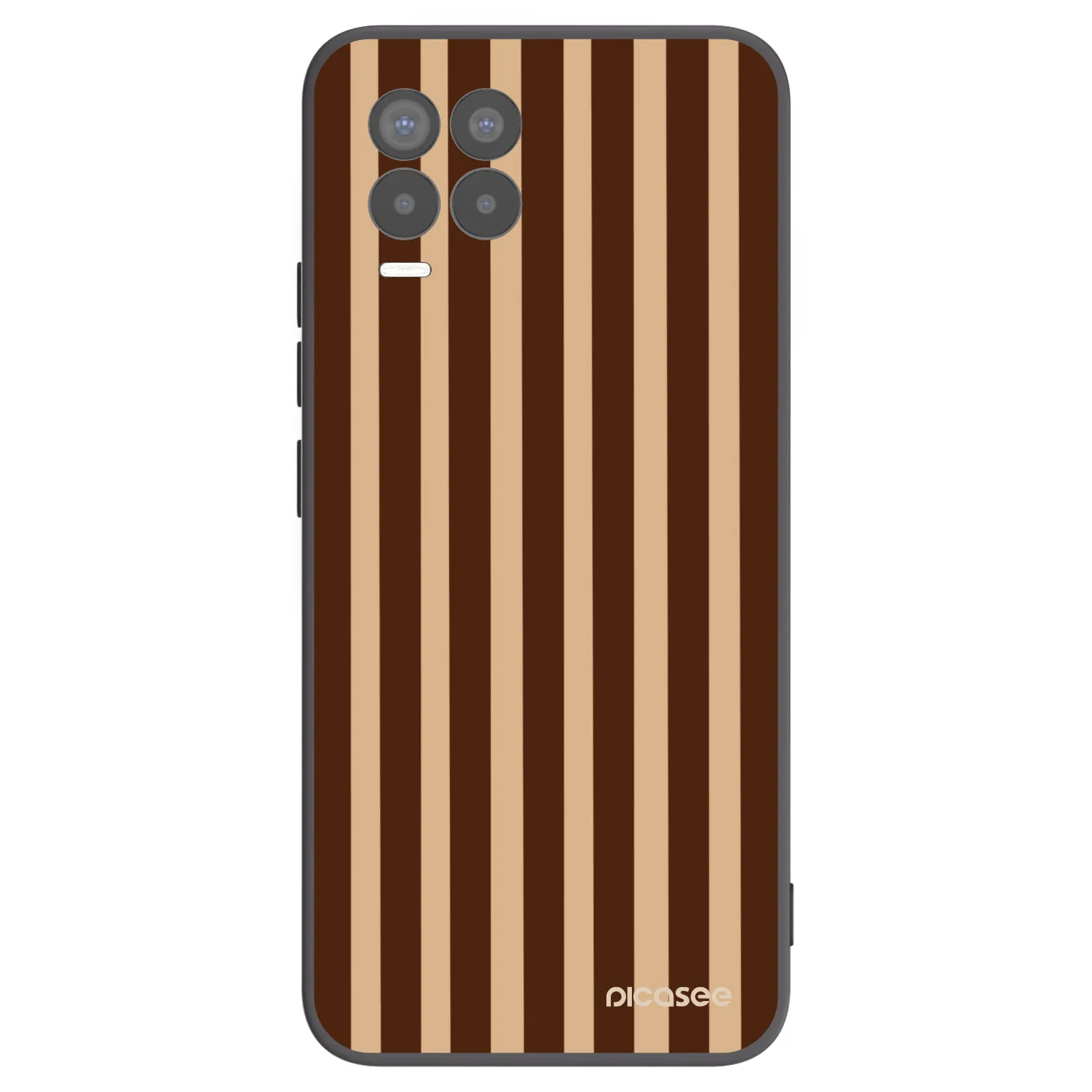 Picasee crna silikonska maskica za Realme 8 4G - Brown lines