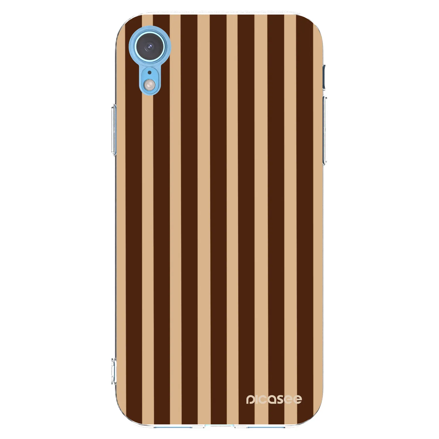 Picasee silikonska prozirna maskica za Apple iPhone XR - Brown lines