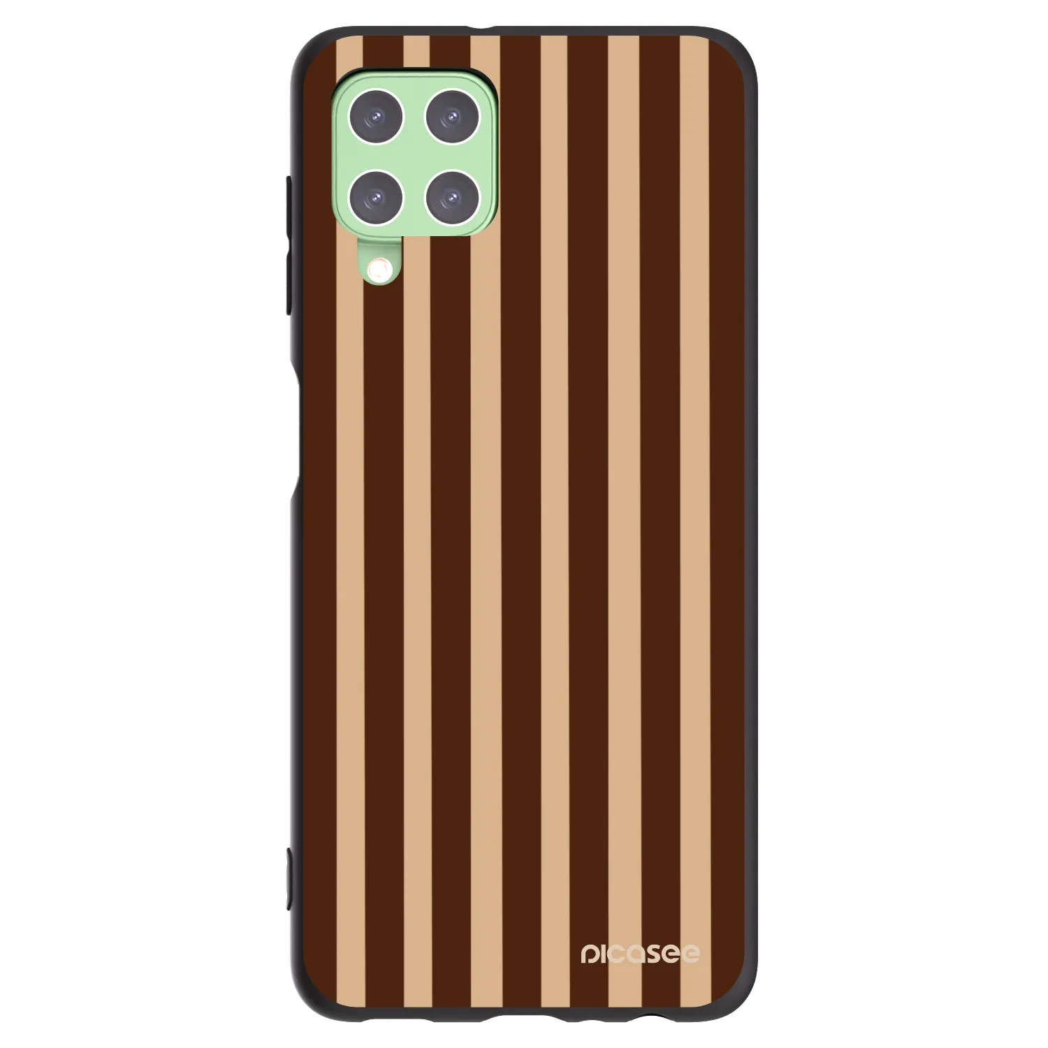 Picasee crna silikonska maskica za Samsung Galaxy A22 A225F 4G - Brown lines
