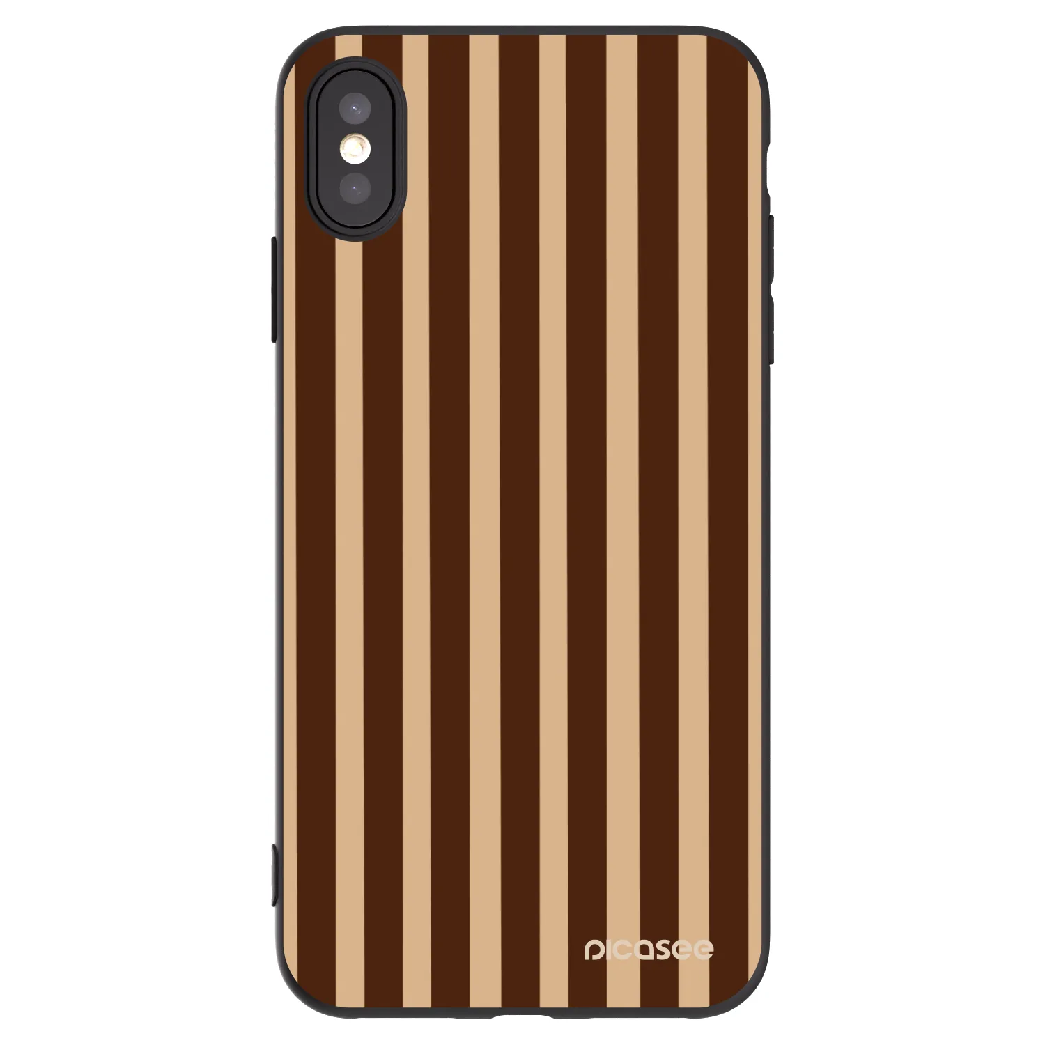 Picasee crna silikonska maskica za Apple iPhone XS Max - Brown lines
