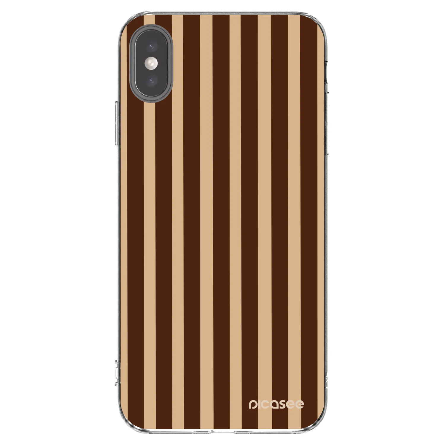 Picasee silikonska prozirna maskica za Apple iPhone XS Max - Brown lines