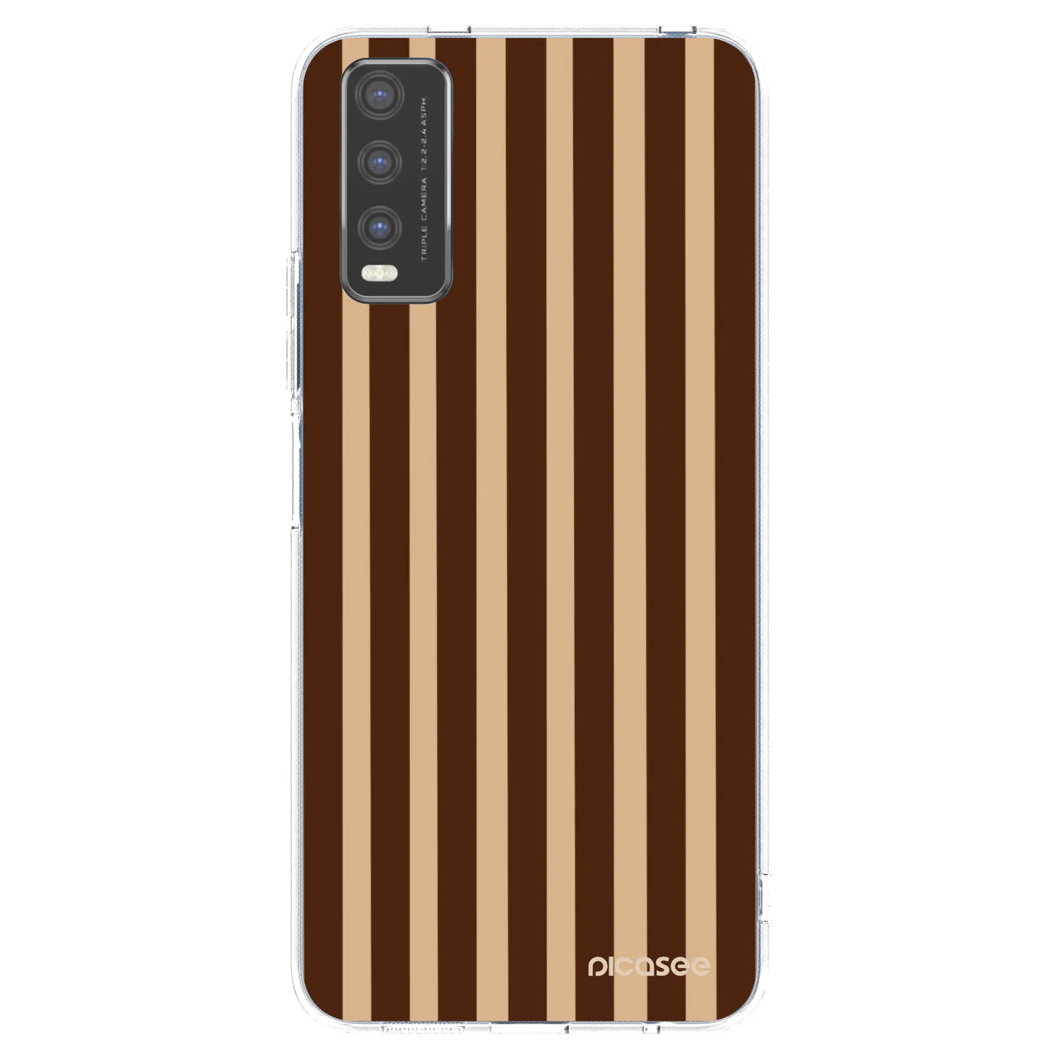 Picasee silikonska prozirna maskica za Vivo Y20s - Brown lines