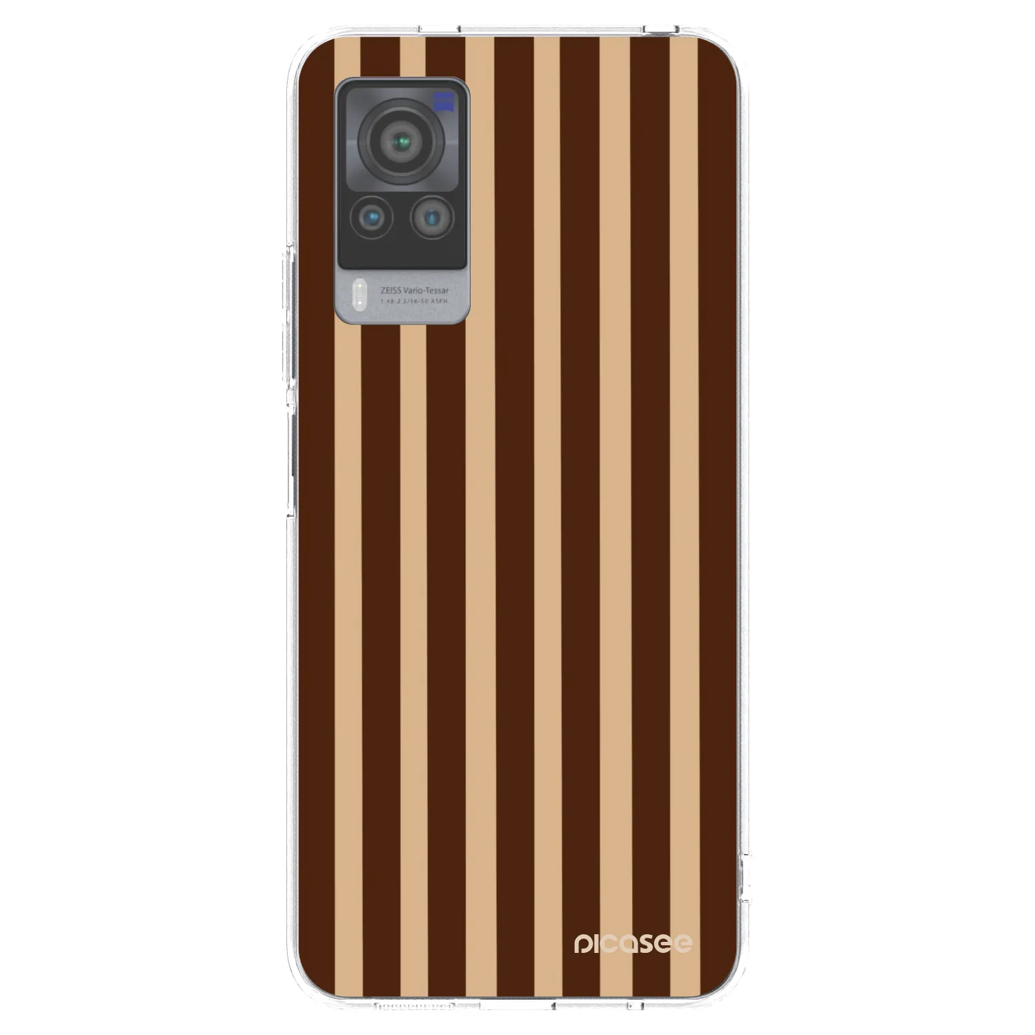 Picasee silikonska prozirna maskica za Vivo X60 Pro 5G - Brown lines