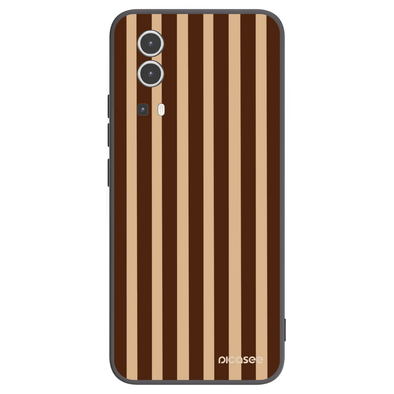 Picasee crna silikonska maskica za Vivo Y72 5G - Brown lines