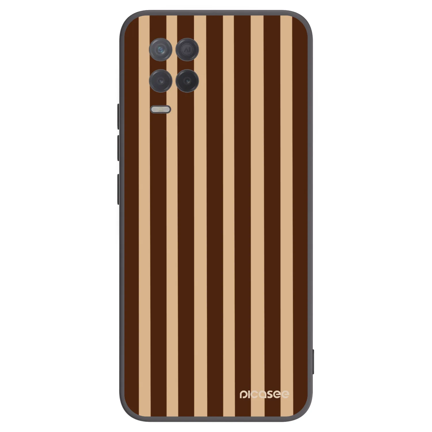 Picasee crna silikonska maskica za Realme 8 5G - Brown lines