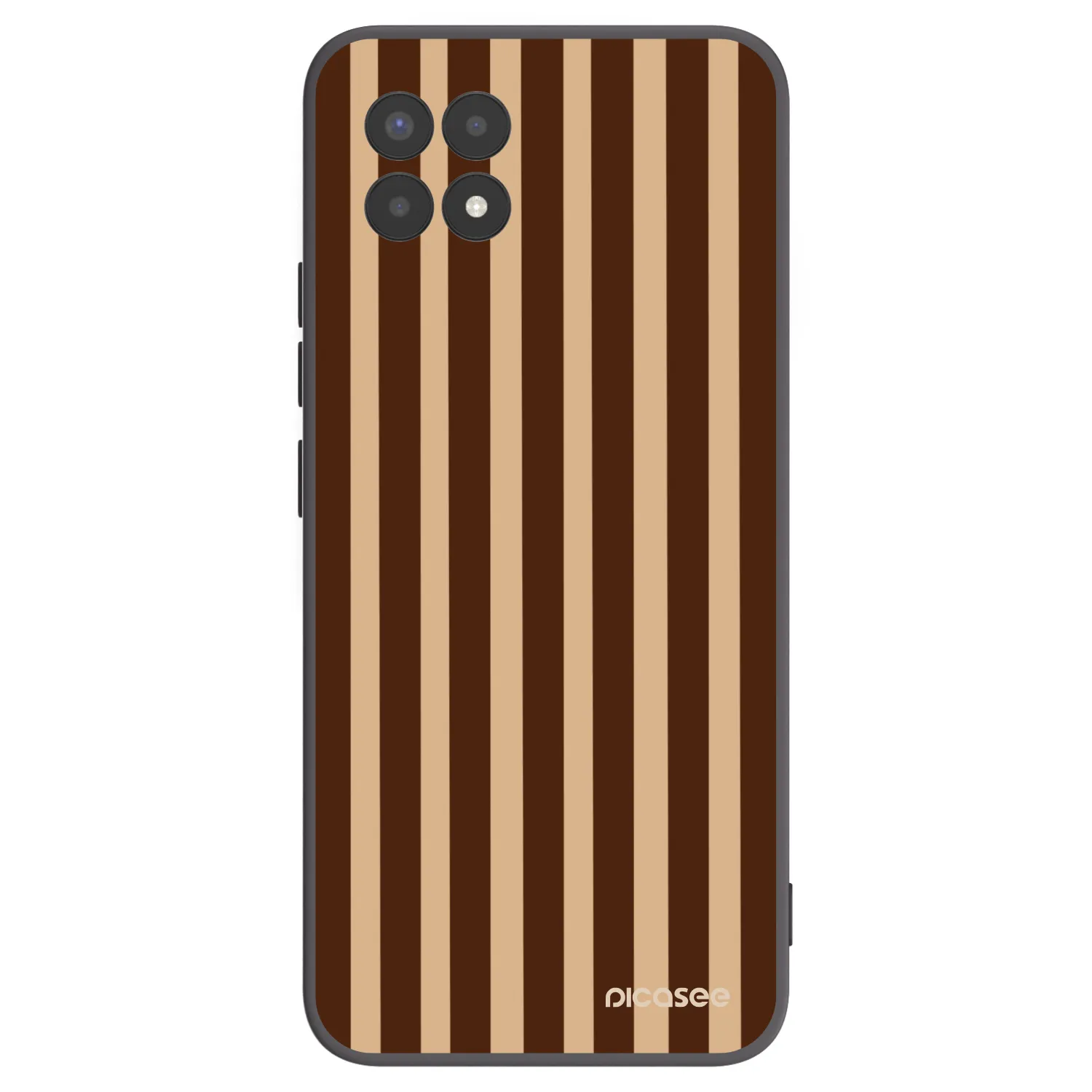 Picasee crna silikonska maskica za Realme 8i - Brown lines