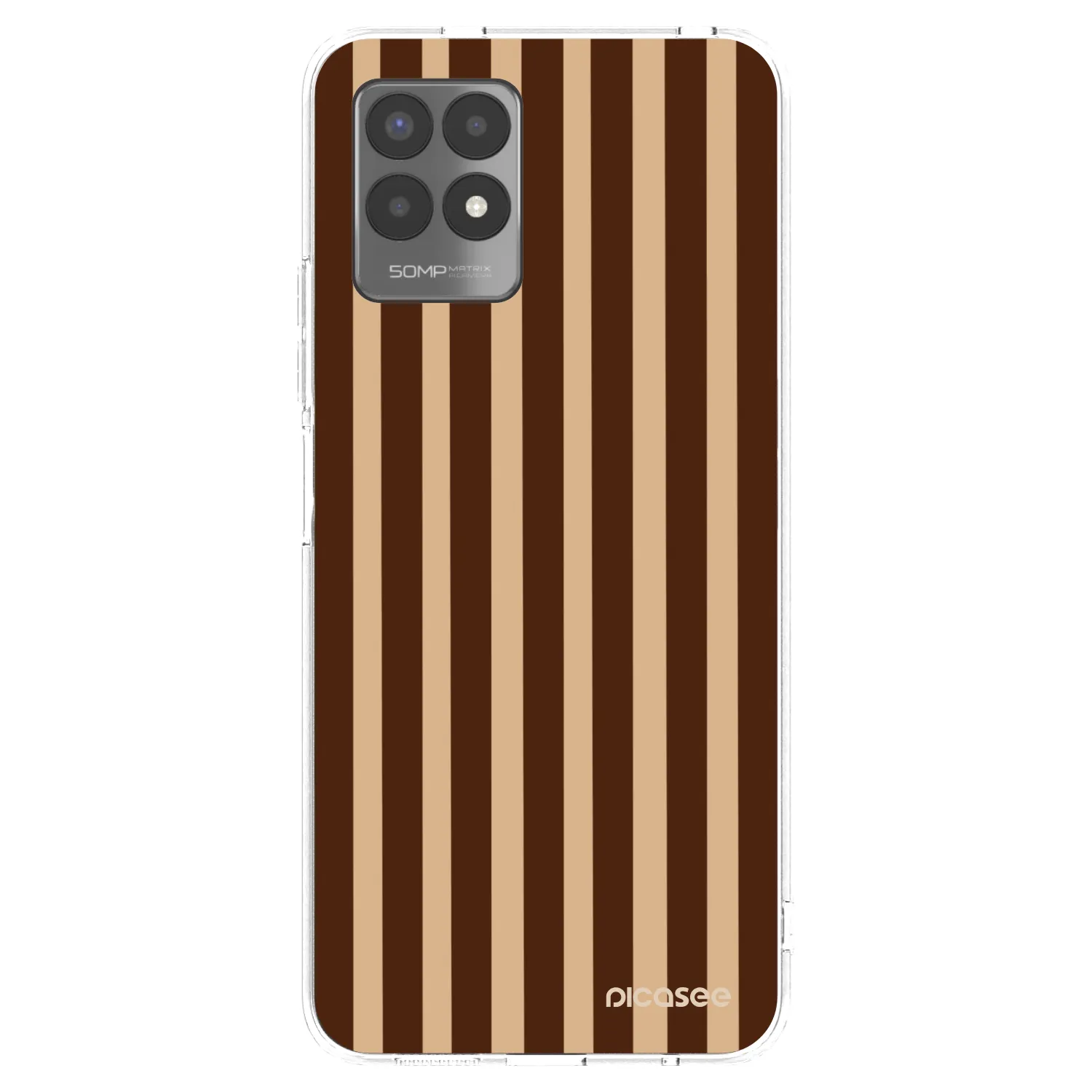 Picasee silikonska prozirna maskica za Realme 8i - Brown lines