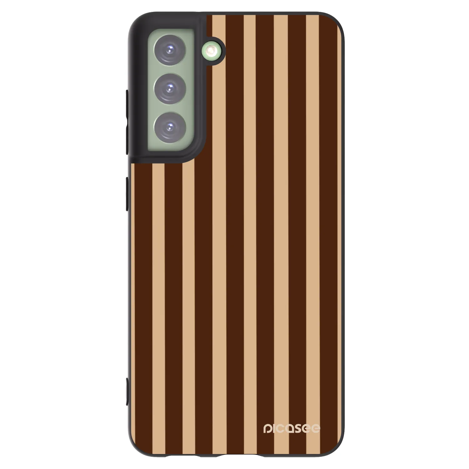 Picasee crna silikonska maskica za Samsung Galaxy S21 FE 5G - Brown lines