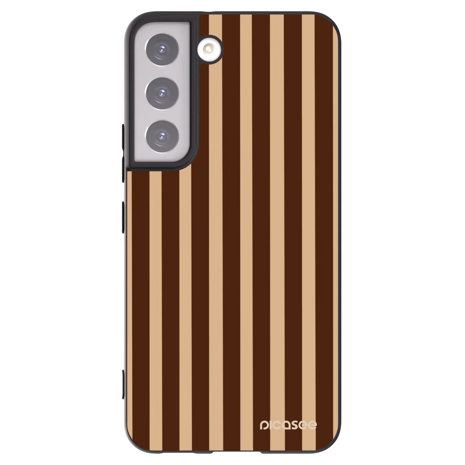 Picasee crna silikonska maskica za Samsung Galaxy S22 5G - Brown lines