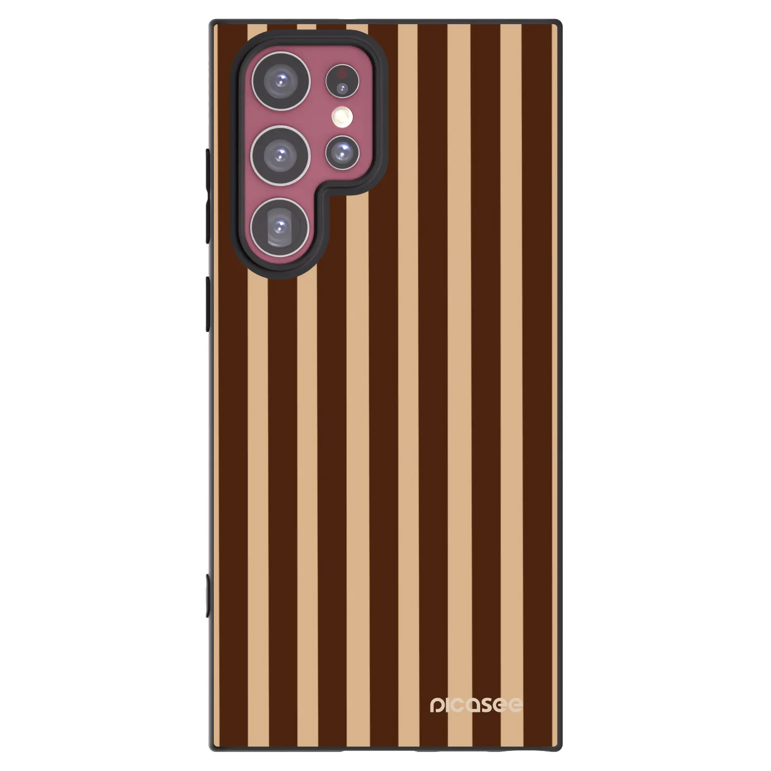 Picasee crna silikonska maskica za Samsung Galaxy S22 Ultra 5G - Brown lines