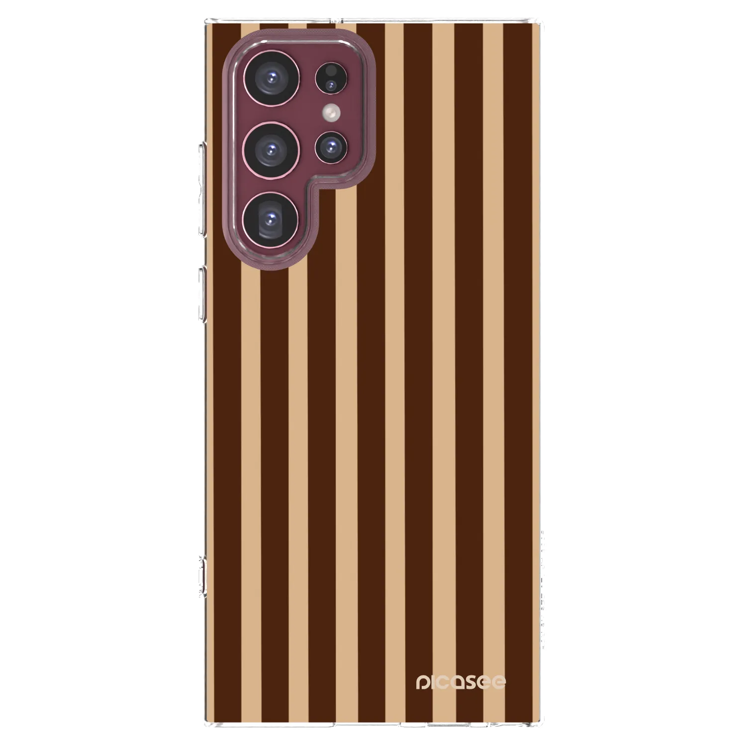Picasee silikonska prozirna maskica za Samsung Galaxy S22 Ultra 5G - Brown lines