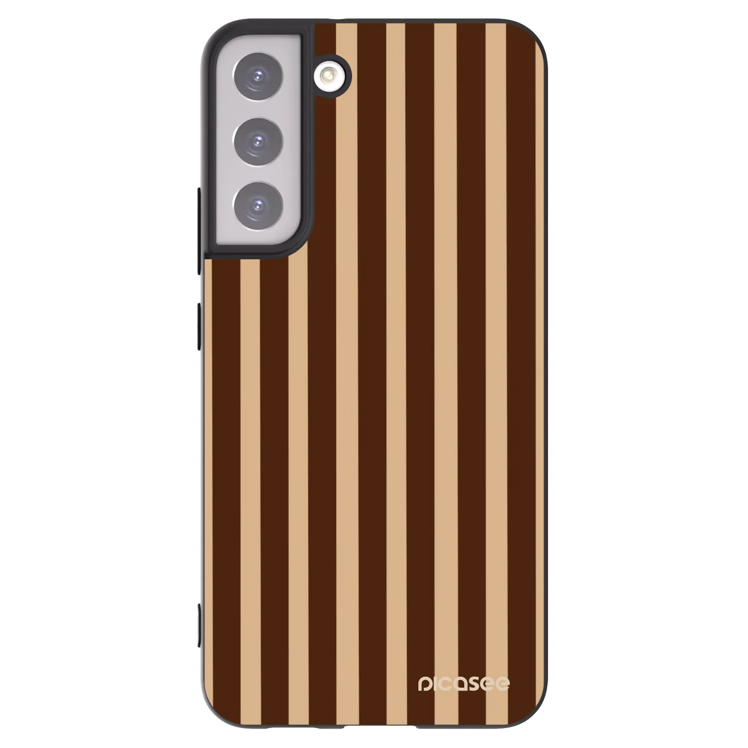 Picasee crna silikonska maskica za Samsung Galaxy S22+ 5G - Brown lines