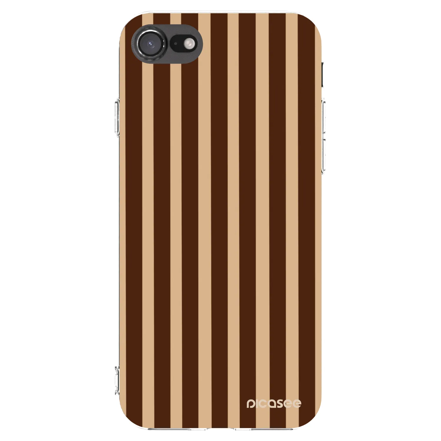 Picasee silikonska prozirna maskica za Apple iPhone SE 2022 - Brown lines