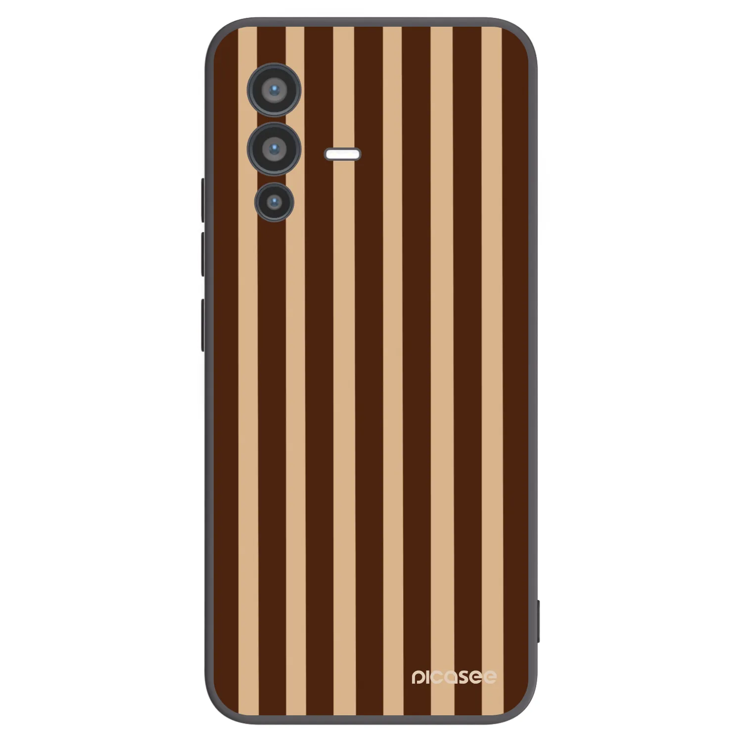 Picasee crna silikonska maskica za Vivo V23 5G - Brown lines