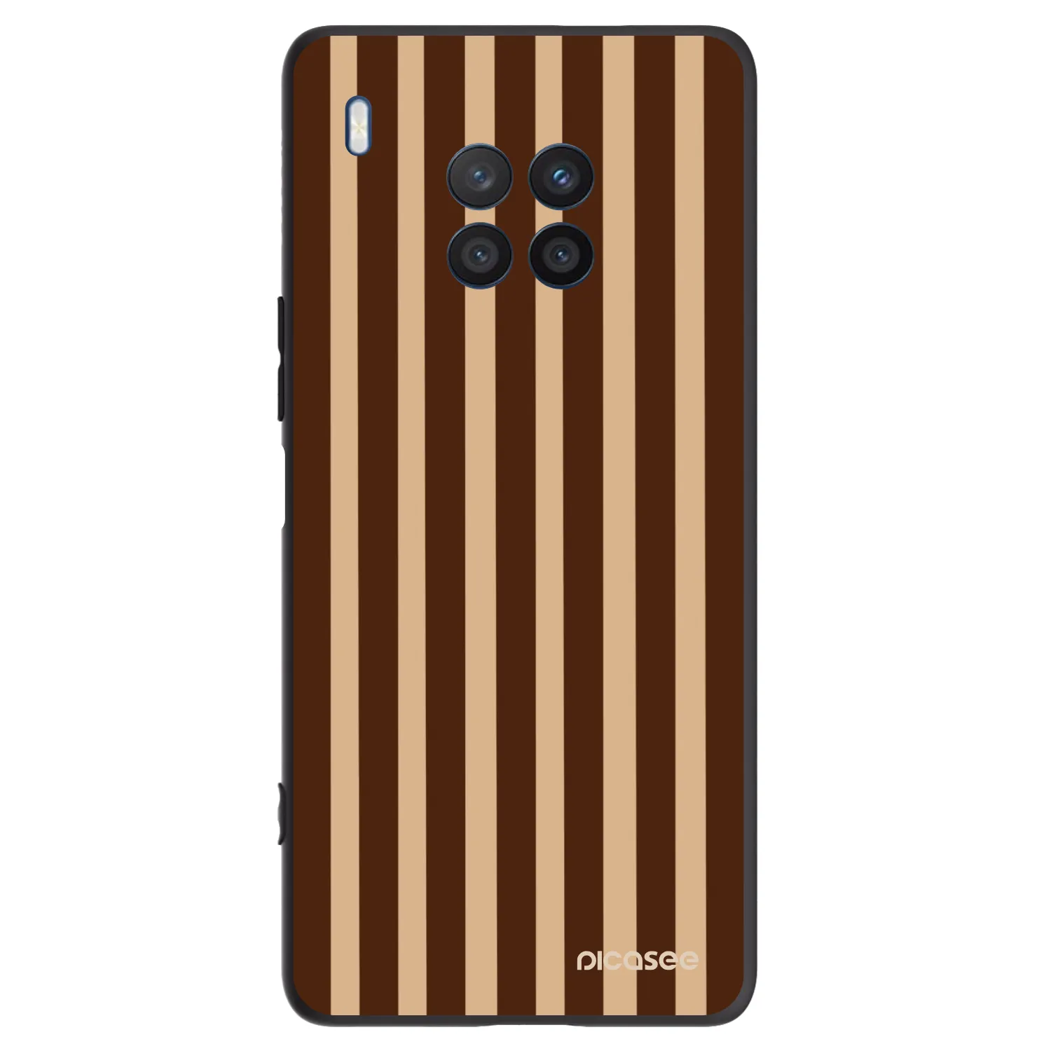 Picasee crna silikonska maskica za Honor 50 Lite - Brown lines