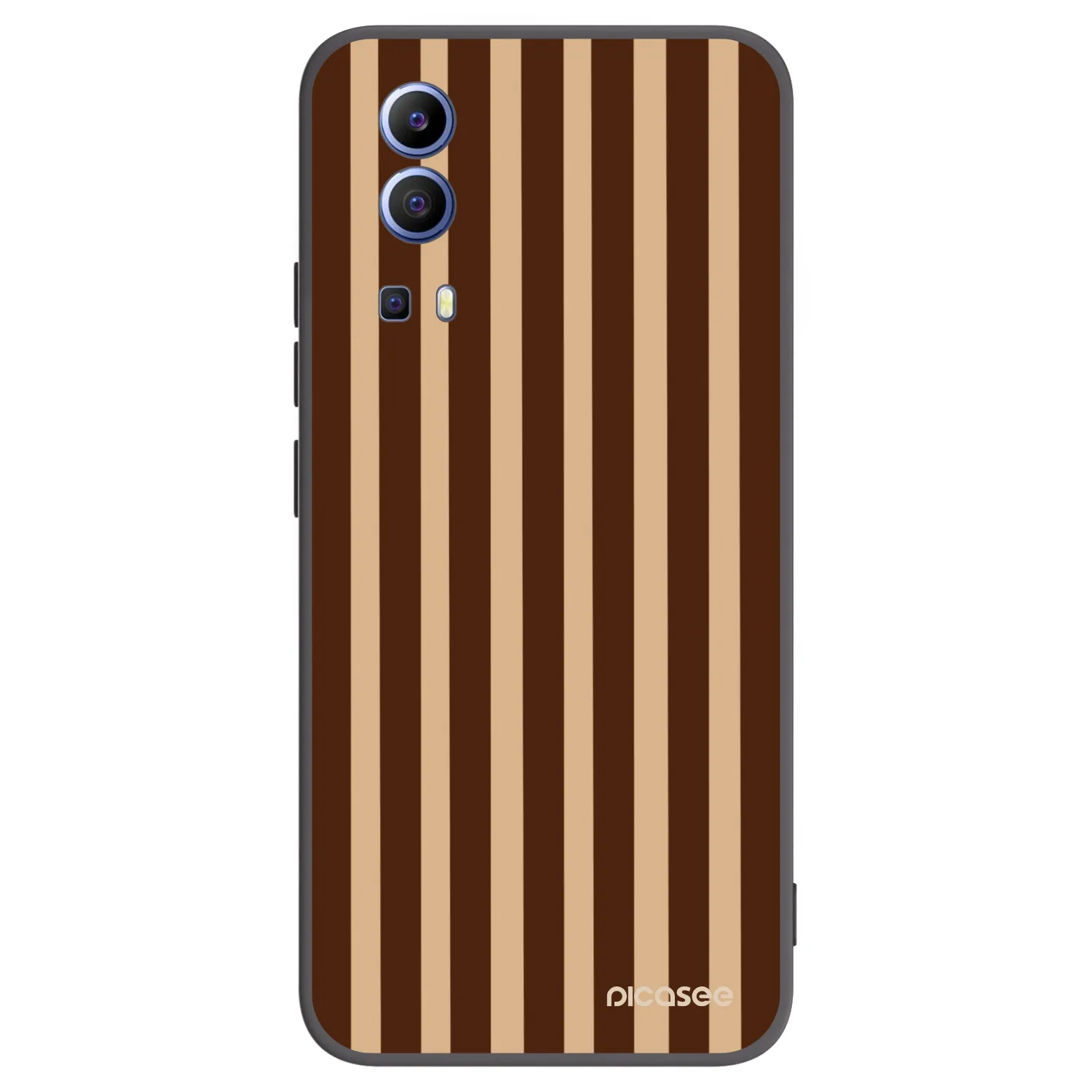 Picasee crna silikonska maskica za Vivo Y52 5G - Brown lines