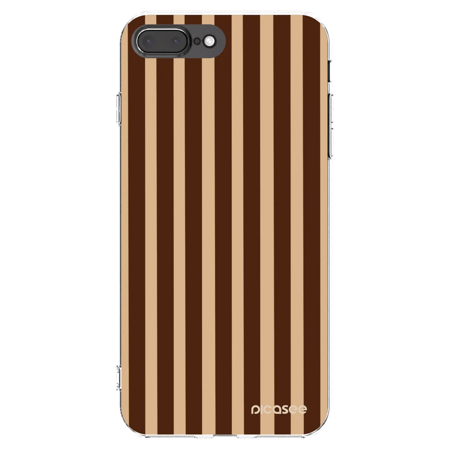 Picasee silikonska prozirna maskica za Apple iPhone 8 Plus - Brown lines