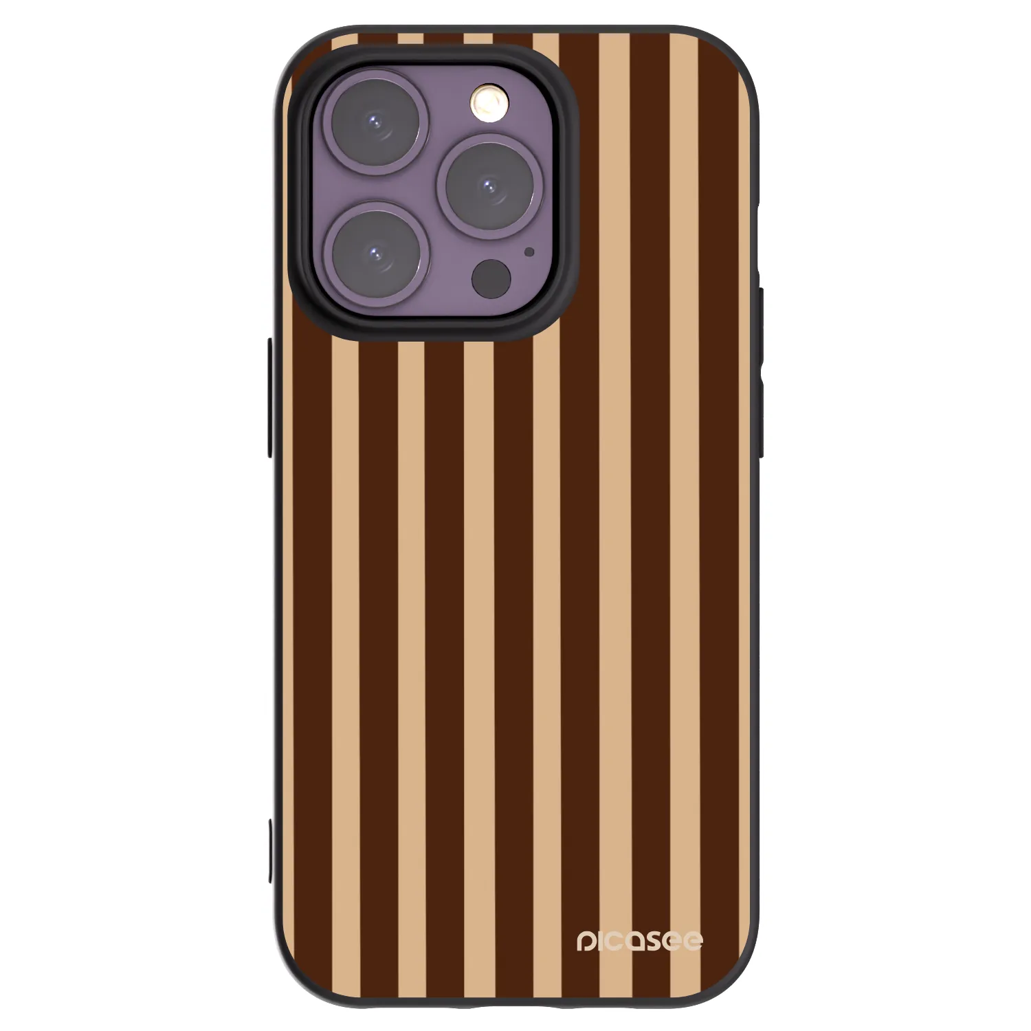 Picasee crna silikonska maskica za Apple iPhone 14 Pro - Brown lines