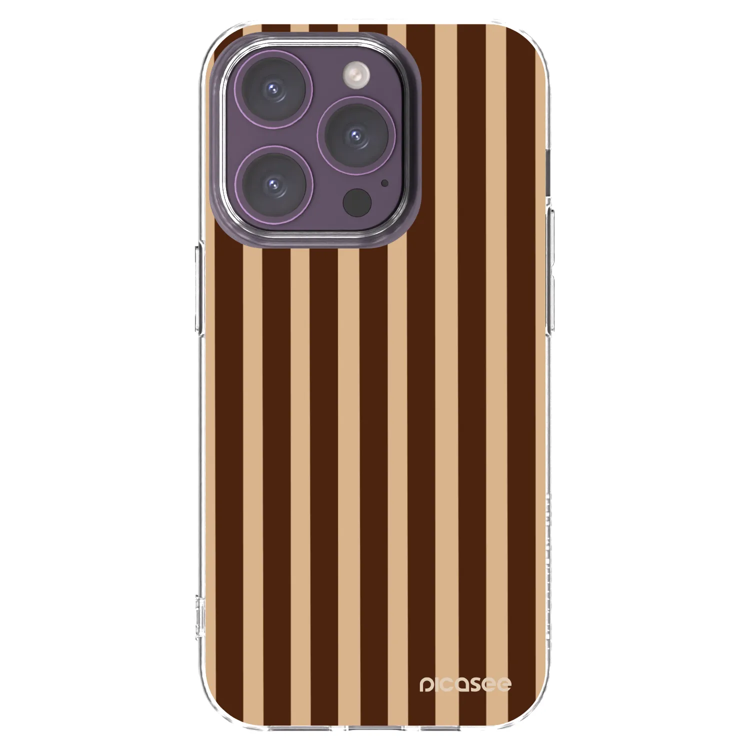Picasee silikonska prozirna maskica za Apple iPhone 14 Pro - Brown lines