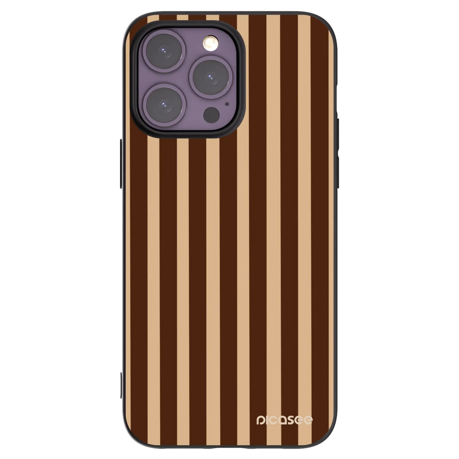 Picasee crna silikonska maskica za Apple iPhone 14 Pro Max - Brown lines