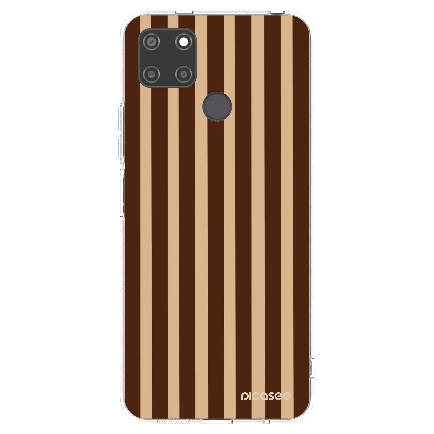 Picasee silikonska prozirna maskica za Realme C21Y - Brown lines