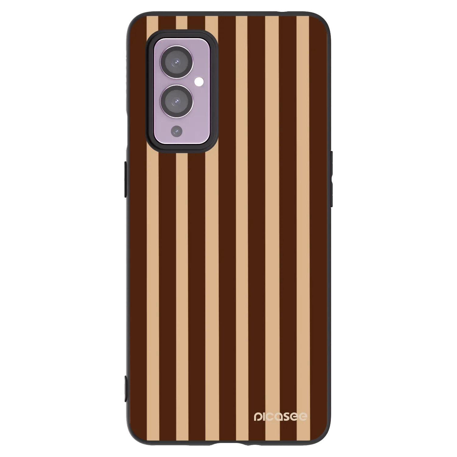 Picasee crna silikonska maskica za OnePlus 9 - Brown lines