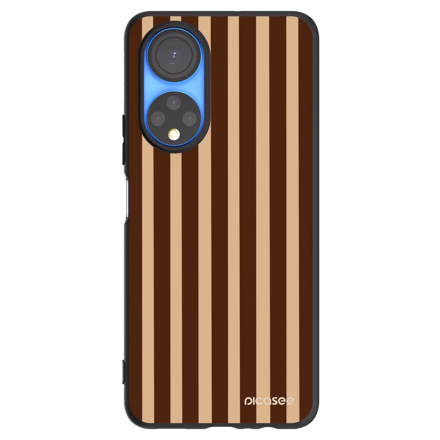 Picasee crna silikonska maskica za Honor X7 - Brown lines