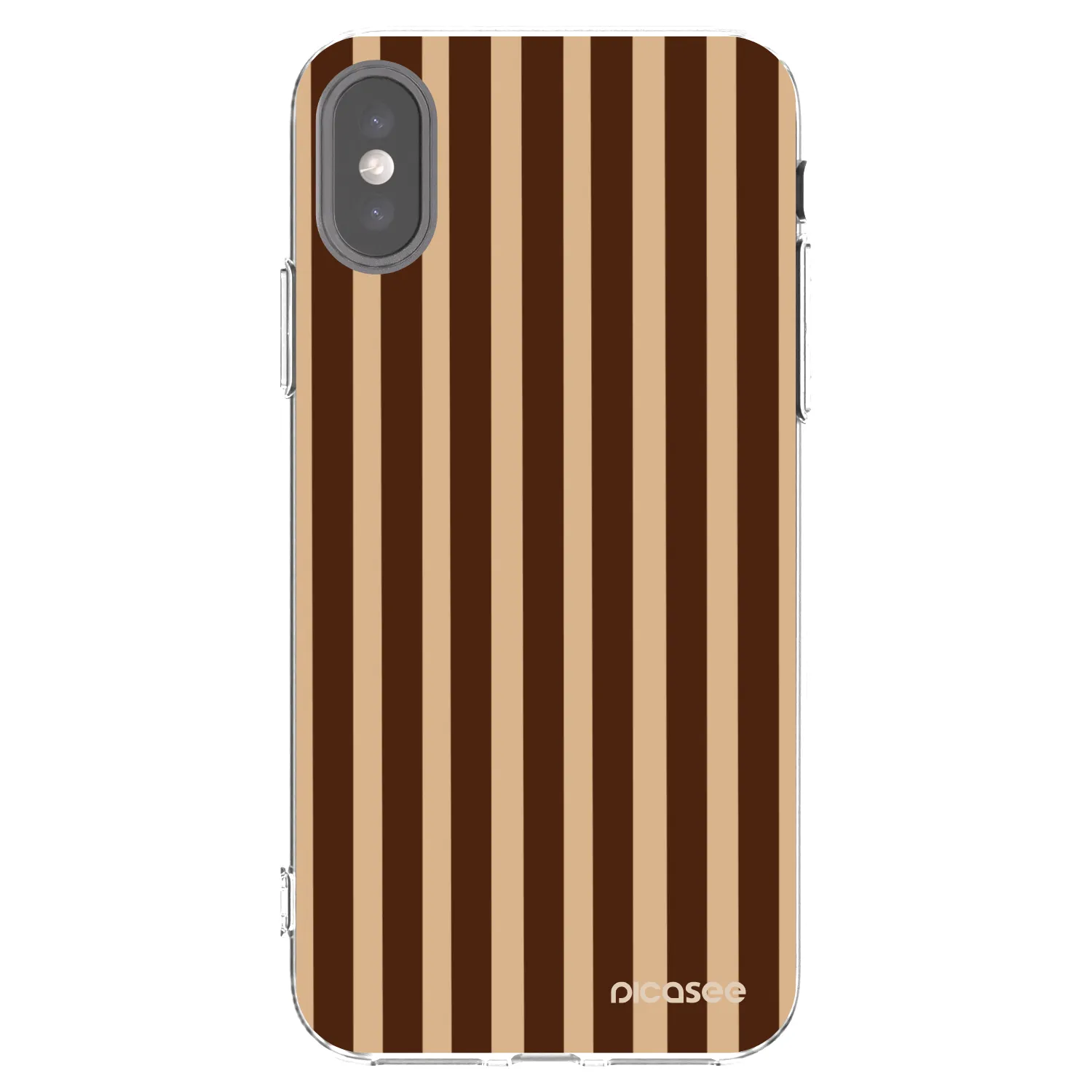 Picasee silikonska prozirna maskica za Apple iPhone X/XS - Brown lines