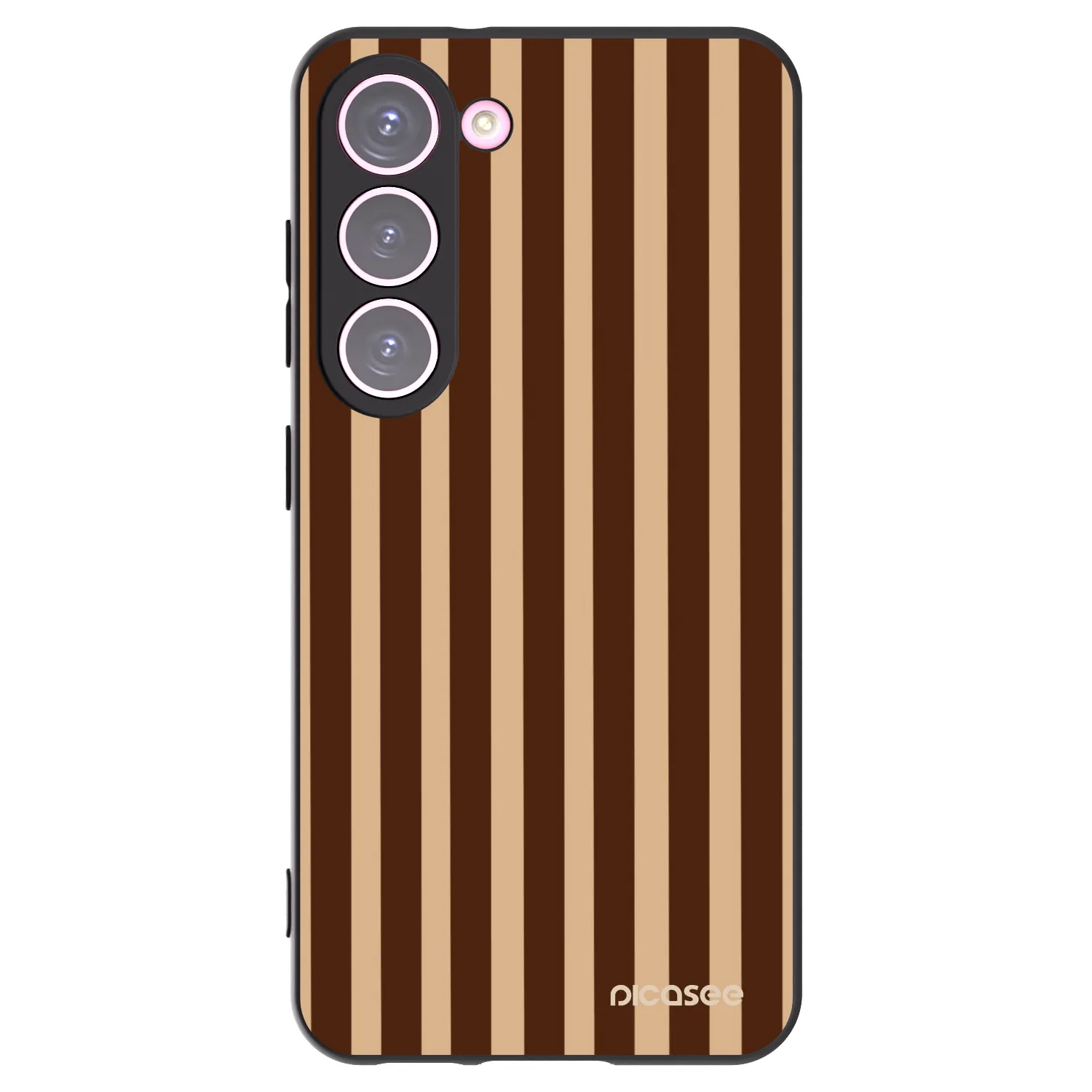 Picasee crna silikonska maskica za Samsung Galaxy S23 5G - Brown lines