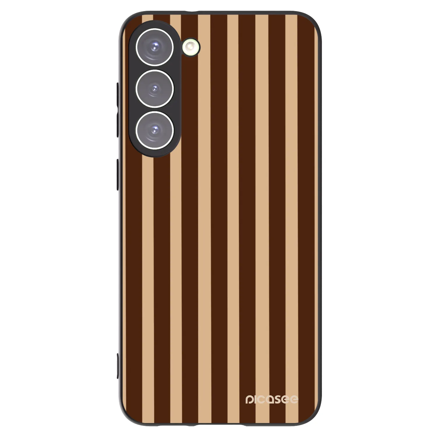 Picasee crna silikonska maskica za Samsung Galaxy S23+ 5G - Brown lines
