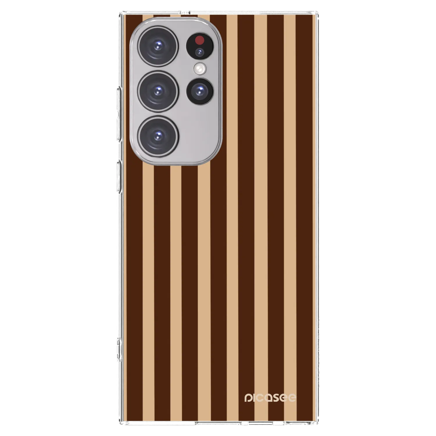 Picasee silikonska prozirna maskica za Samsung Galaxy S23 Ultra 5G - Brown lines