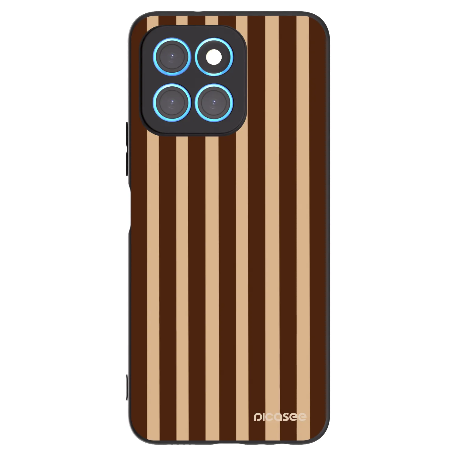Picasee crna silikonska maskica za Honor X8 5G - Brown lines