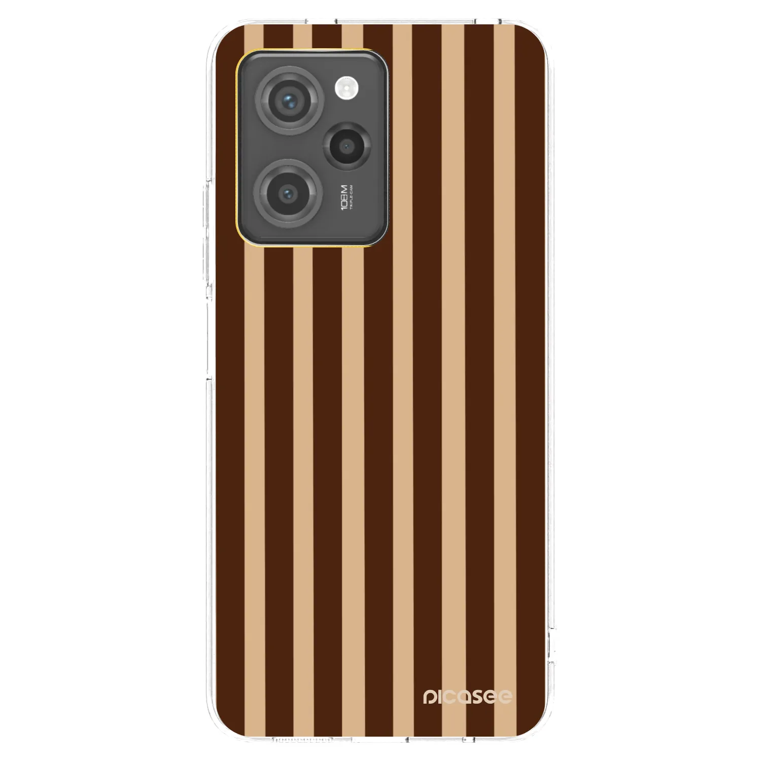 Picasee crna silikonska maskica za Xiaomi Poco X5 Pro - Brown lines