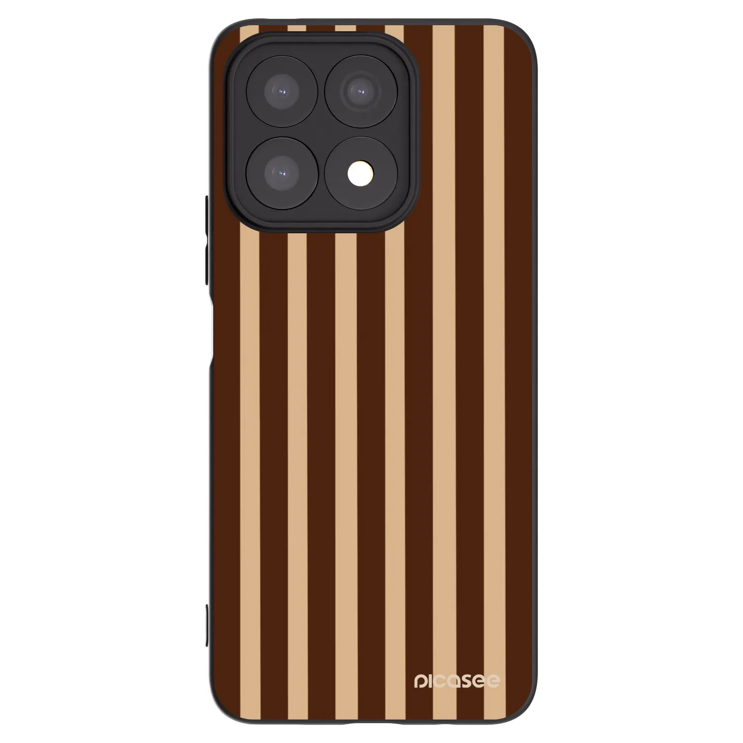 Picasee crna silikonska maskica za Honor X8a - Brown lines