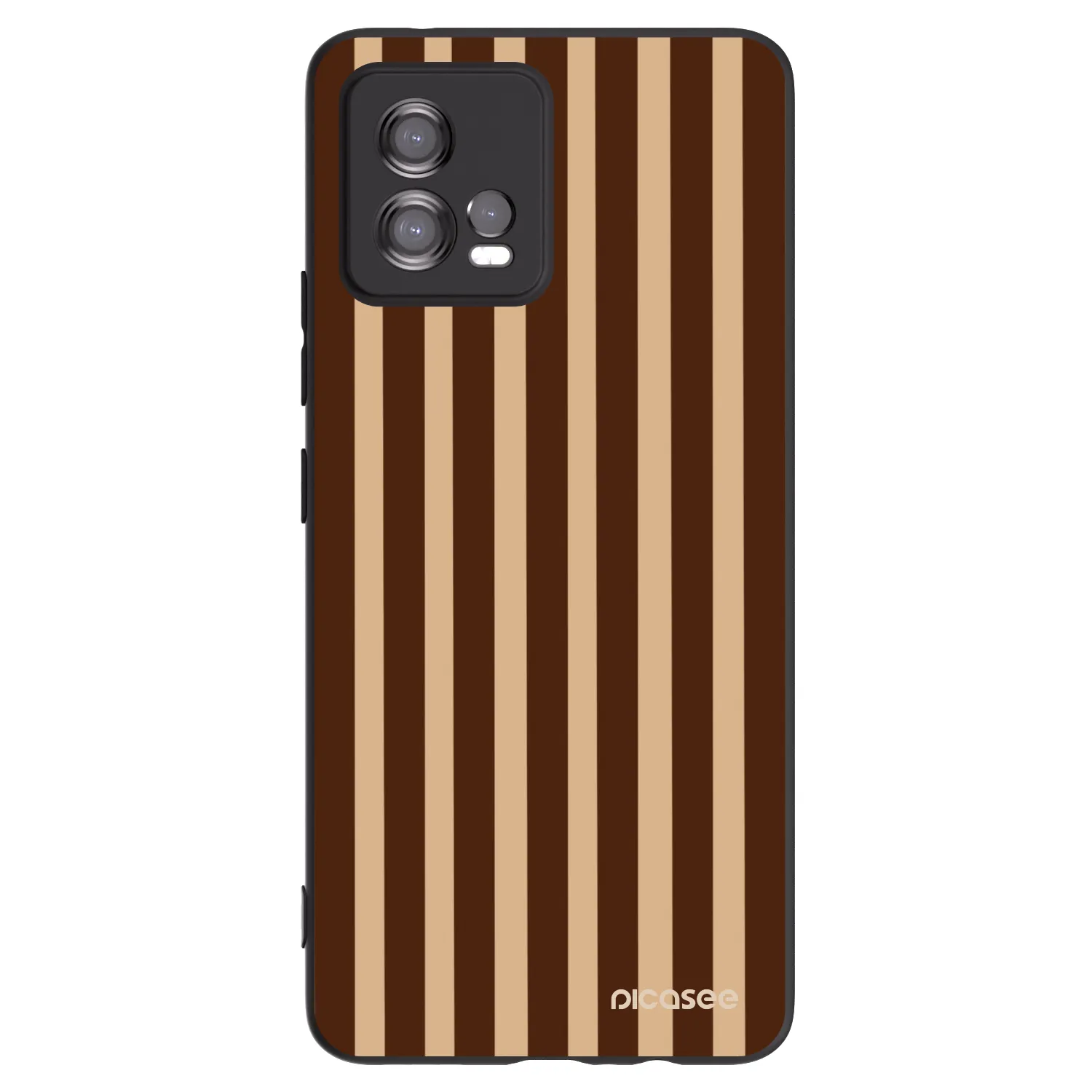 Picasee crna silikonska maskica za Motorola Moto G72 - Brown lines