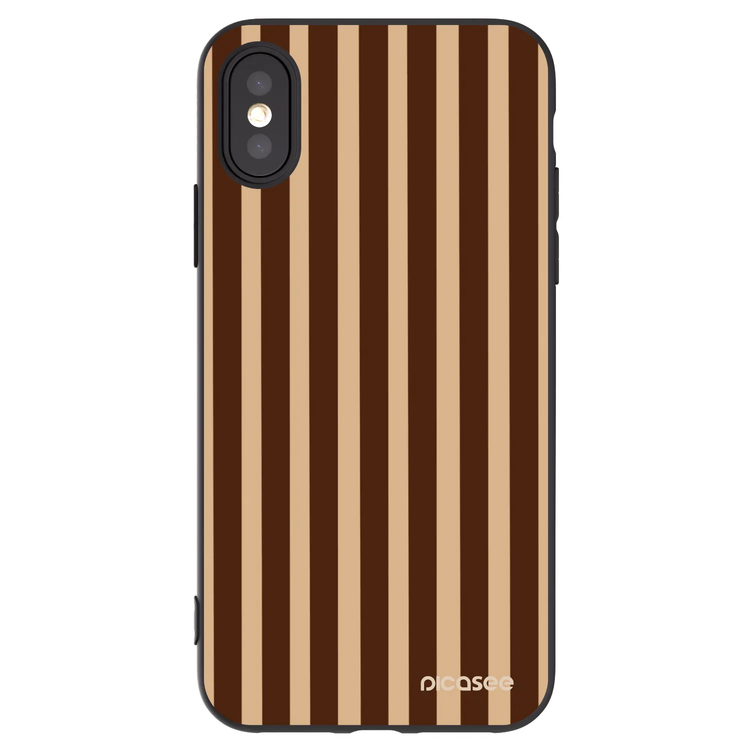 Picasee crna silikonska maskica za Apple iPhone X/XS - Brown lines
