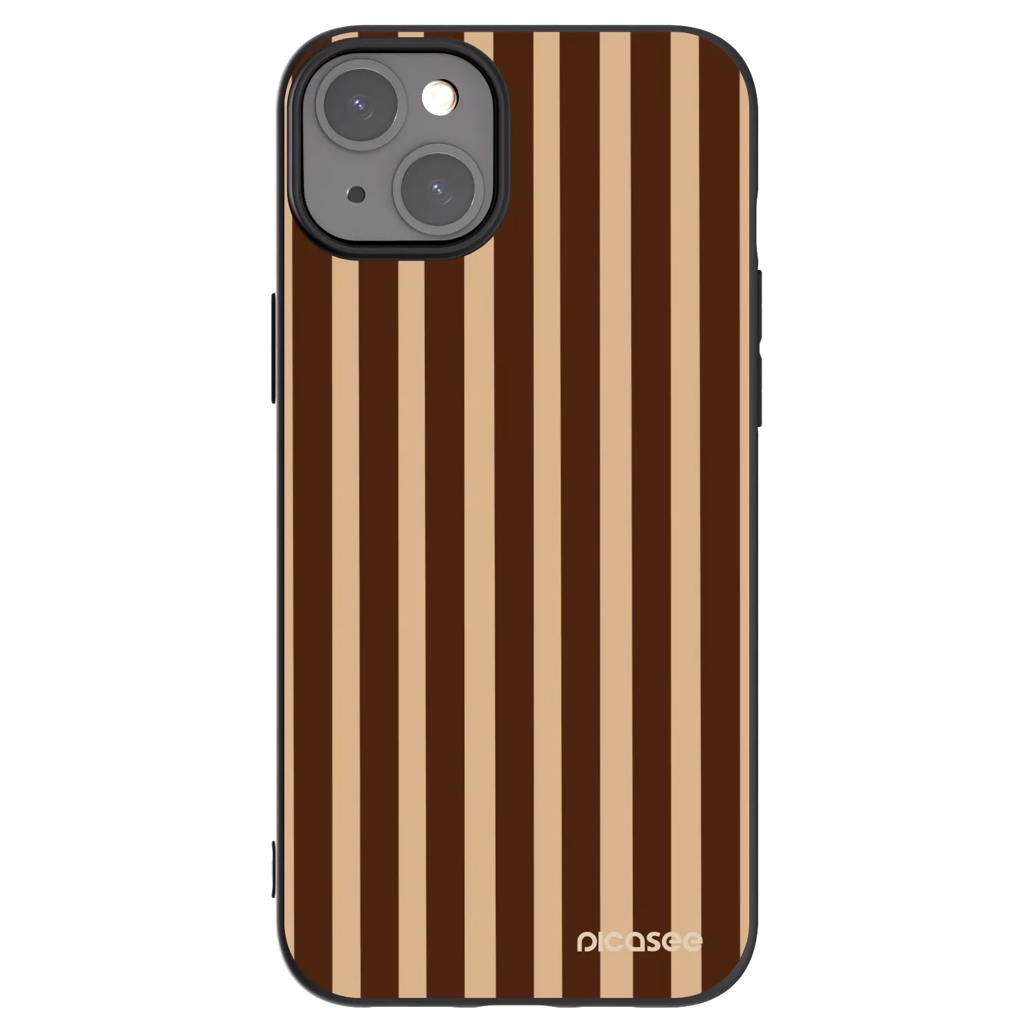 Picasee crna silikonska maskica za Apple iPhone 15 Plus - Brown lines