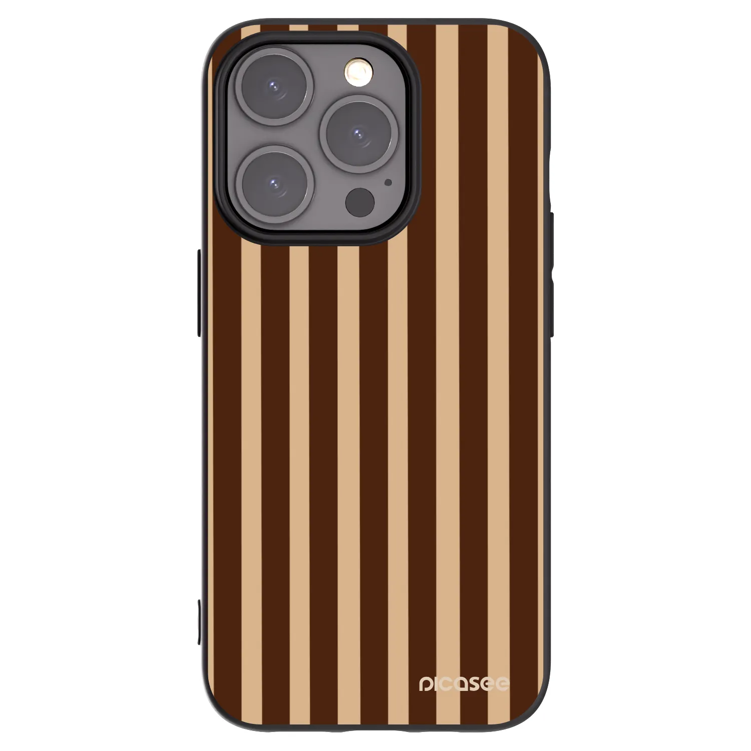 Picasee crna silikonska maskica za Apple iPhone 15 Pro - Brown lines