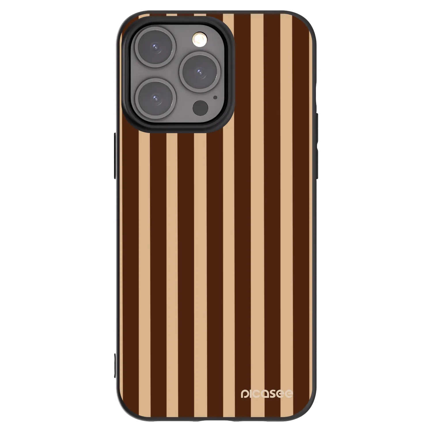 Picasee crna silikonska maskica za Apple iPhone 15 Pro Max - Brown lines