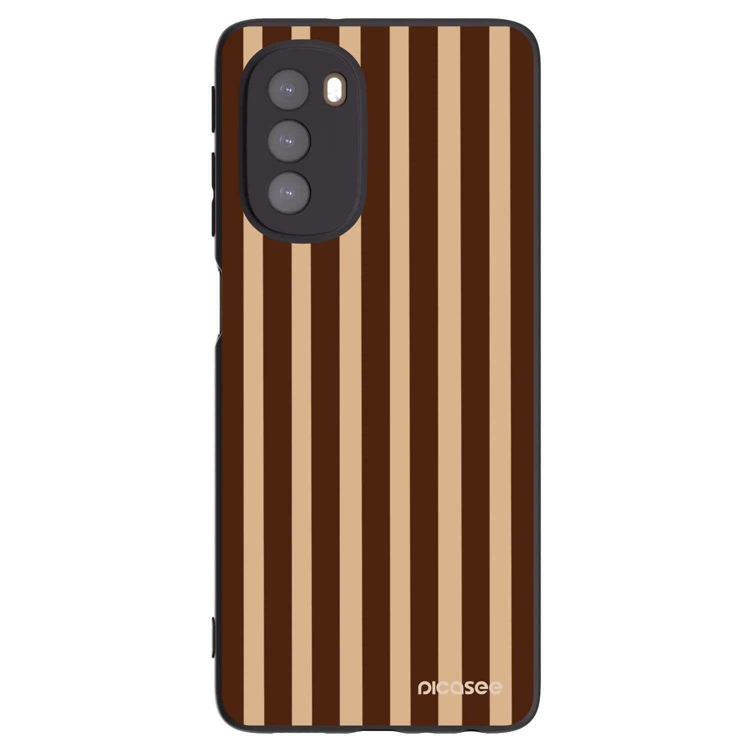 Picasee crna silikonska maskica za Motorola Moto G51 - Brown lines