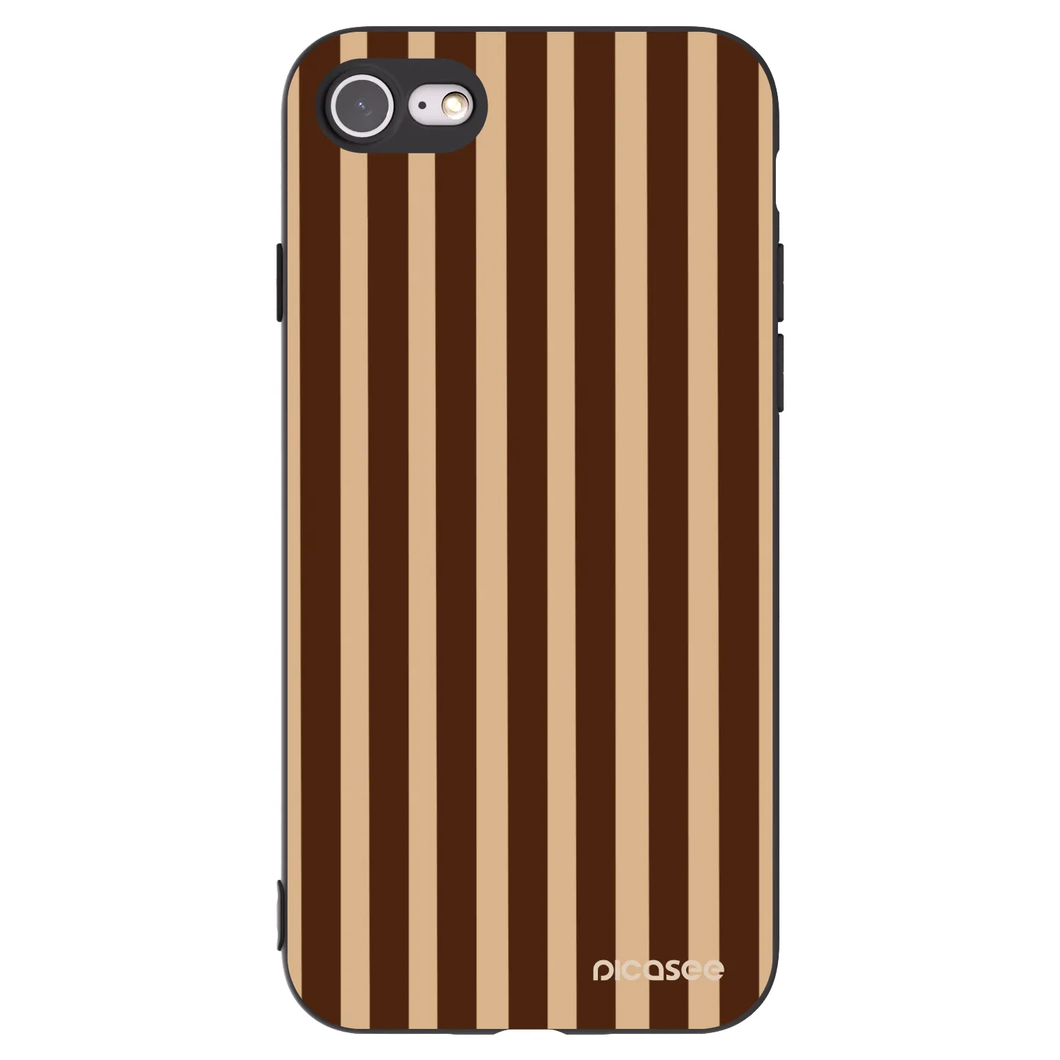 Picasee crna silikonska maskica za Apple iPhone 7 - Brown lines