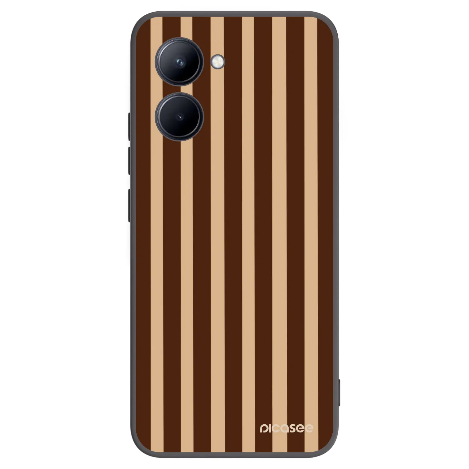 Picasee crna silikonska maskica za Realme C33 (2023) - Brown lines