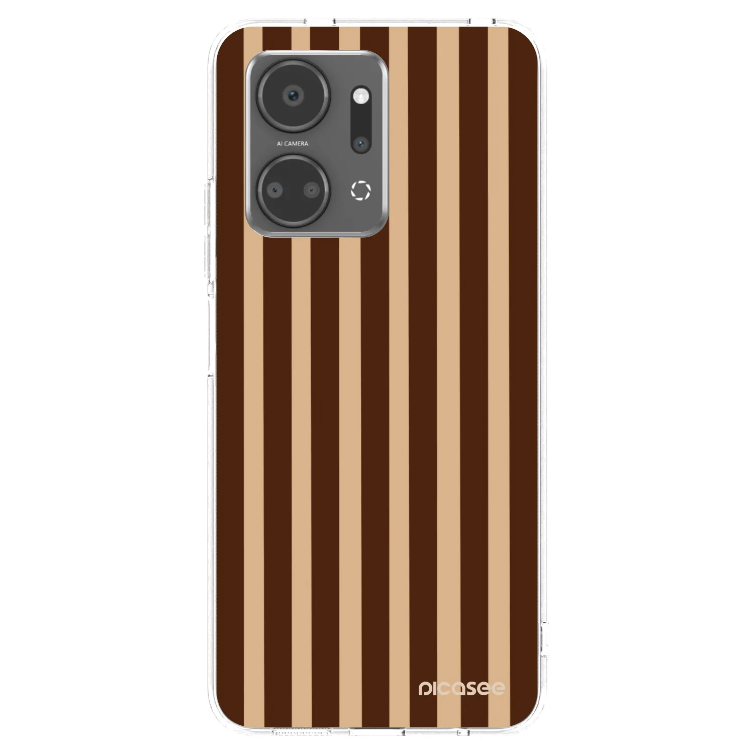Picasee silikonska prozirna maskica za Honor X7a - Brown lines