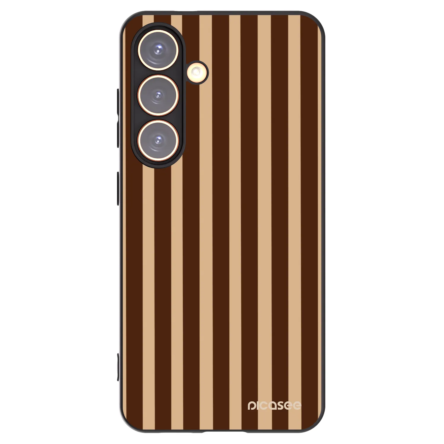 Picasee crna silikonska maskica za Samsung Galaxy S24 S921B 5G - Brown lines
