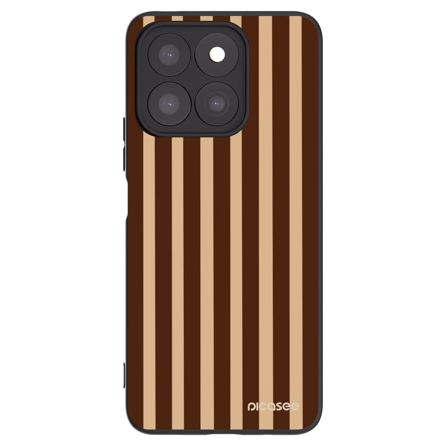 Picasee crna silikonska maskica za Honor X8b - Brown lines
