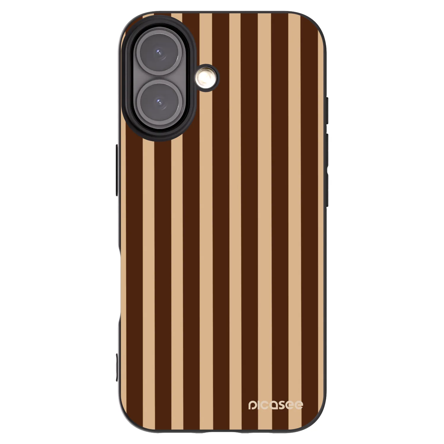 Picasee crna silikonska maskica za Apple iPhone 16 - Brown lines